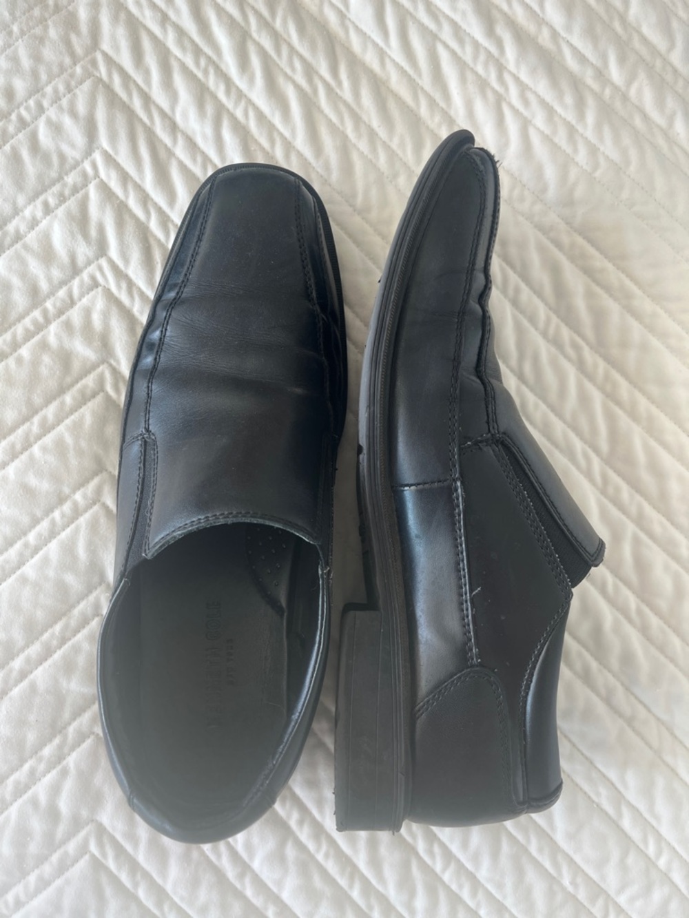 Kenneth Cole New York Black Leather Slip-On Dress Loafers